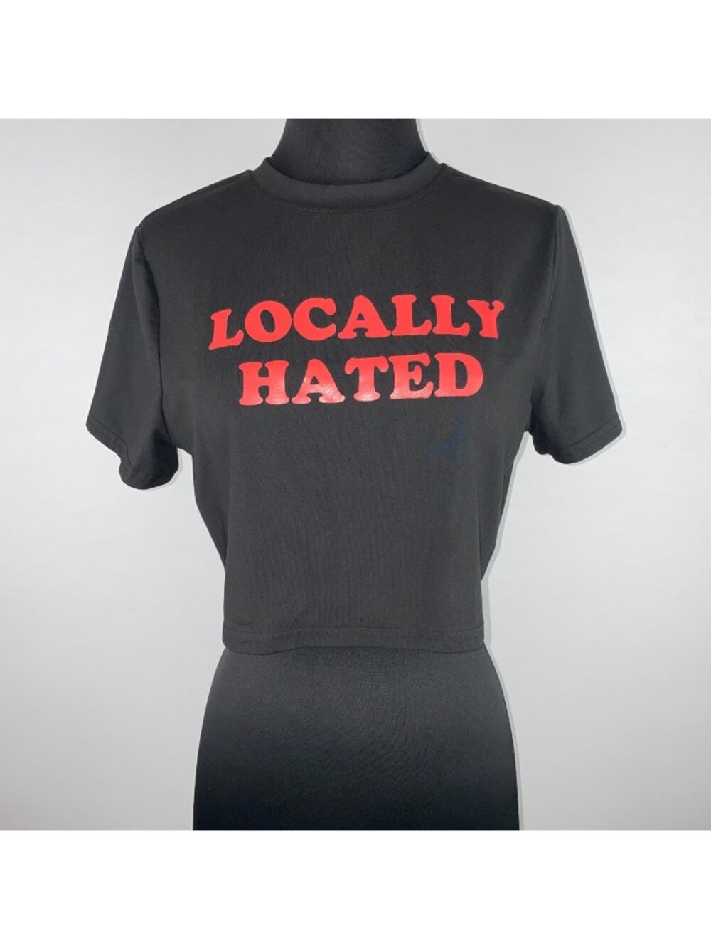 Shein Locally Hated Crop Top Tee Shirt Womens XL / EU 44 / US 12 Punk Grunge Y2K
